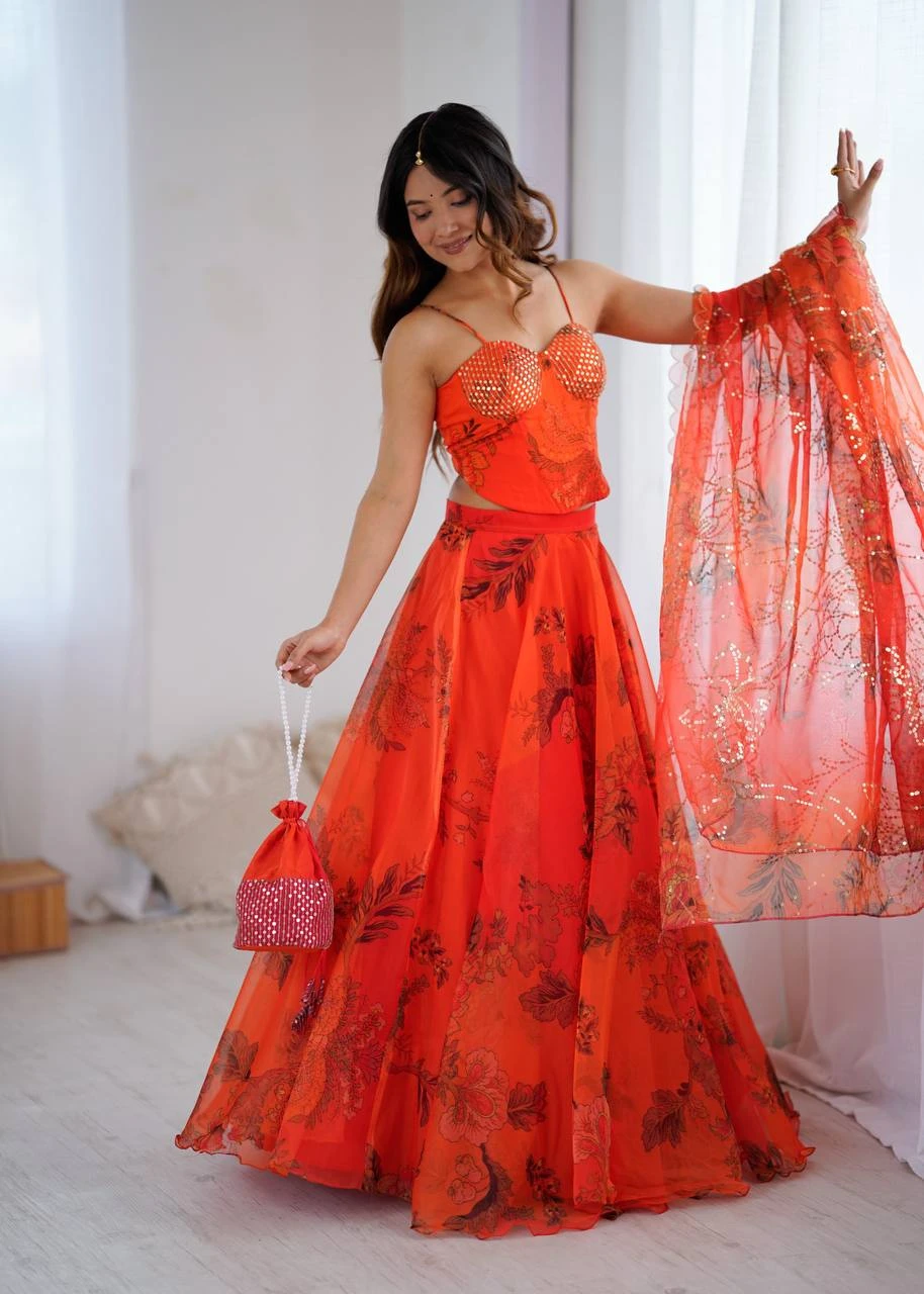 Party Wear Lehenga Choli With Embroidery Sequence Work