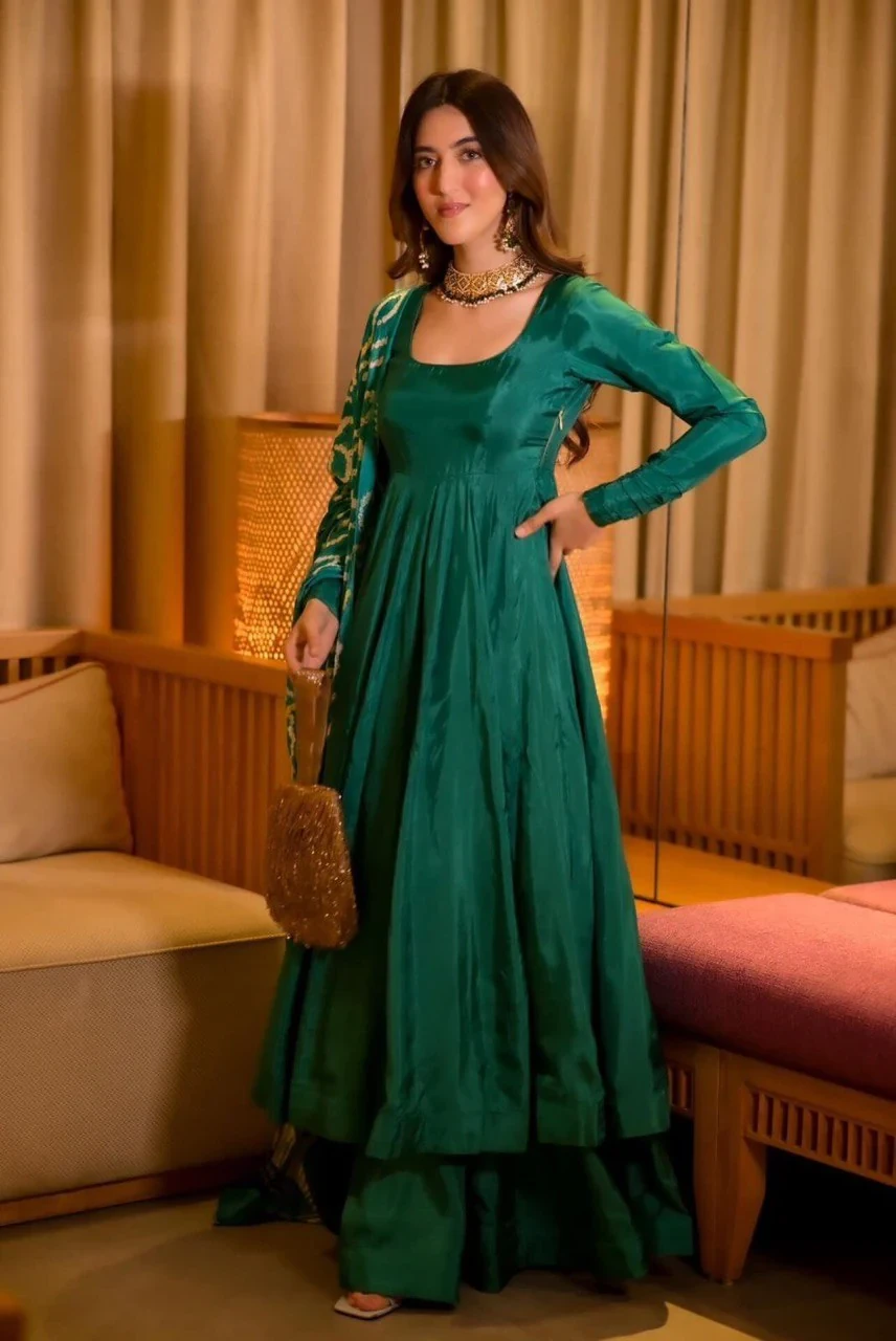 Party Wear Look Beautiful Gown And Bottom With Dupatta