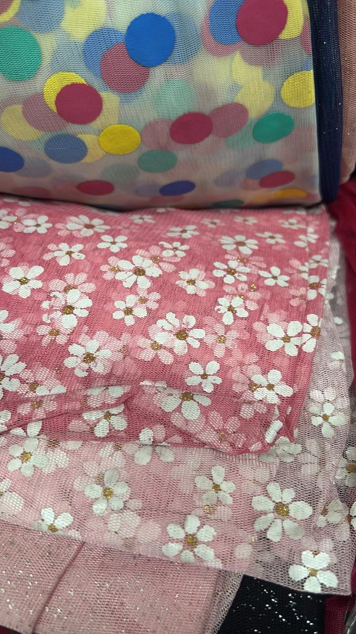 Poly mesh Foil Printed Fabric